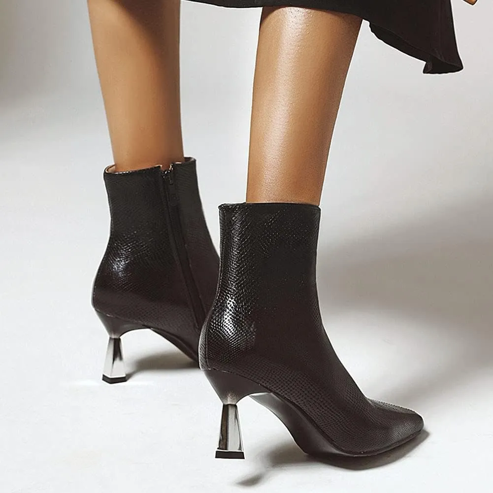 Elegant Ankle Boots for Women Kitten Heels Pointed Toe Business Booties