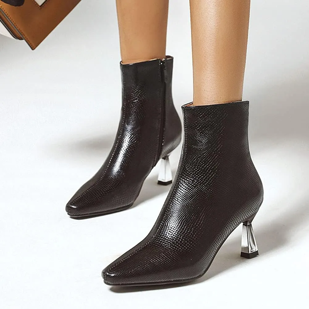 Elegant Ankle Boots for Women Kitten Heels Pointed Toe Business Booties