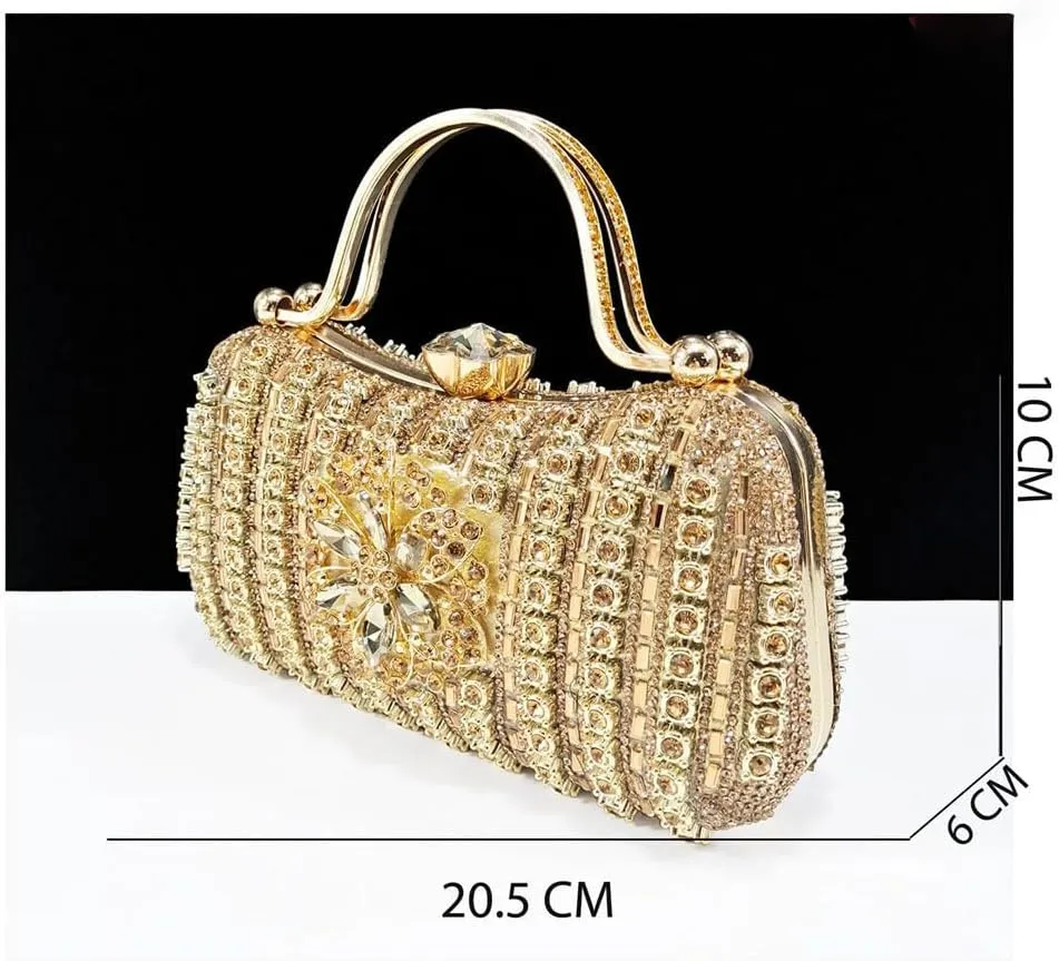 Elegant Dazzling Heels and Clutch Set Festive Party Shoes with Rhinestone Bags