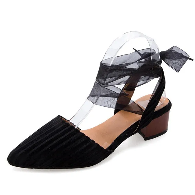 Elegant Lace Up Heels