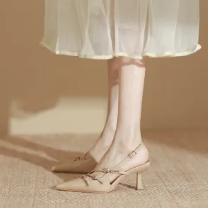 Elegant Leather High-Heel Sandals
