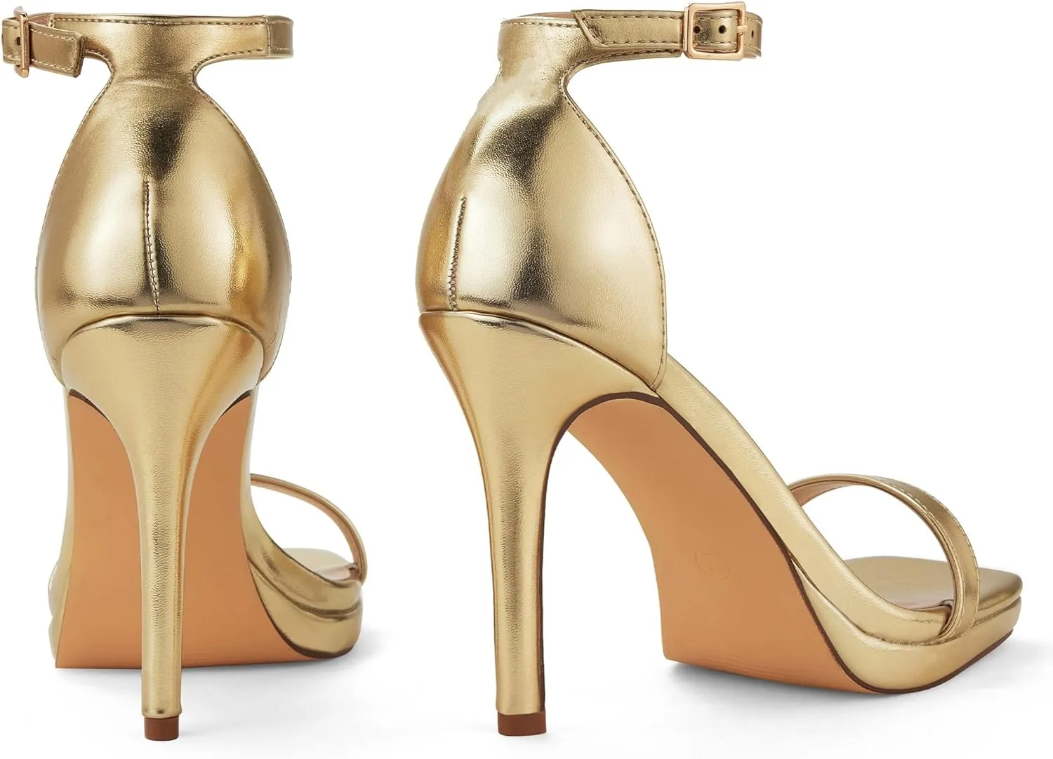 Elisabet Tang Women's 4.3 Inch Platform High Heeled Sandals Strappy Stiletto Open Square Toe Heel with Ankle Strap at Wedding Party Prom Work Dating