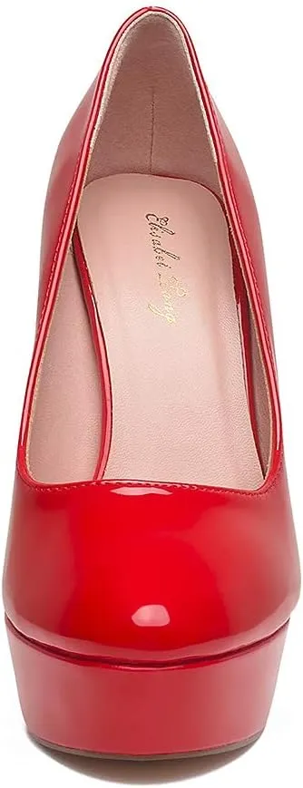 Elisabet Tang Women's Platform High Heels Pumps Shoes Peep Toe 5.5 inch Stilettos Slip On for Dress Wedding Party Prom