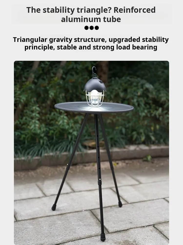 Ellniges]【Portable Outdoor Table Adjustable Height Aluminum Folding Camp Table w/Snap-on Base & Non-Slip Surface - Compact Foldable Design for Picnic, Hiking, Home Use
