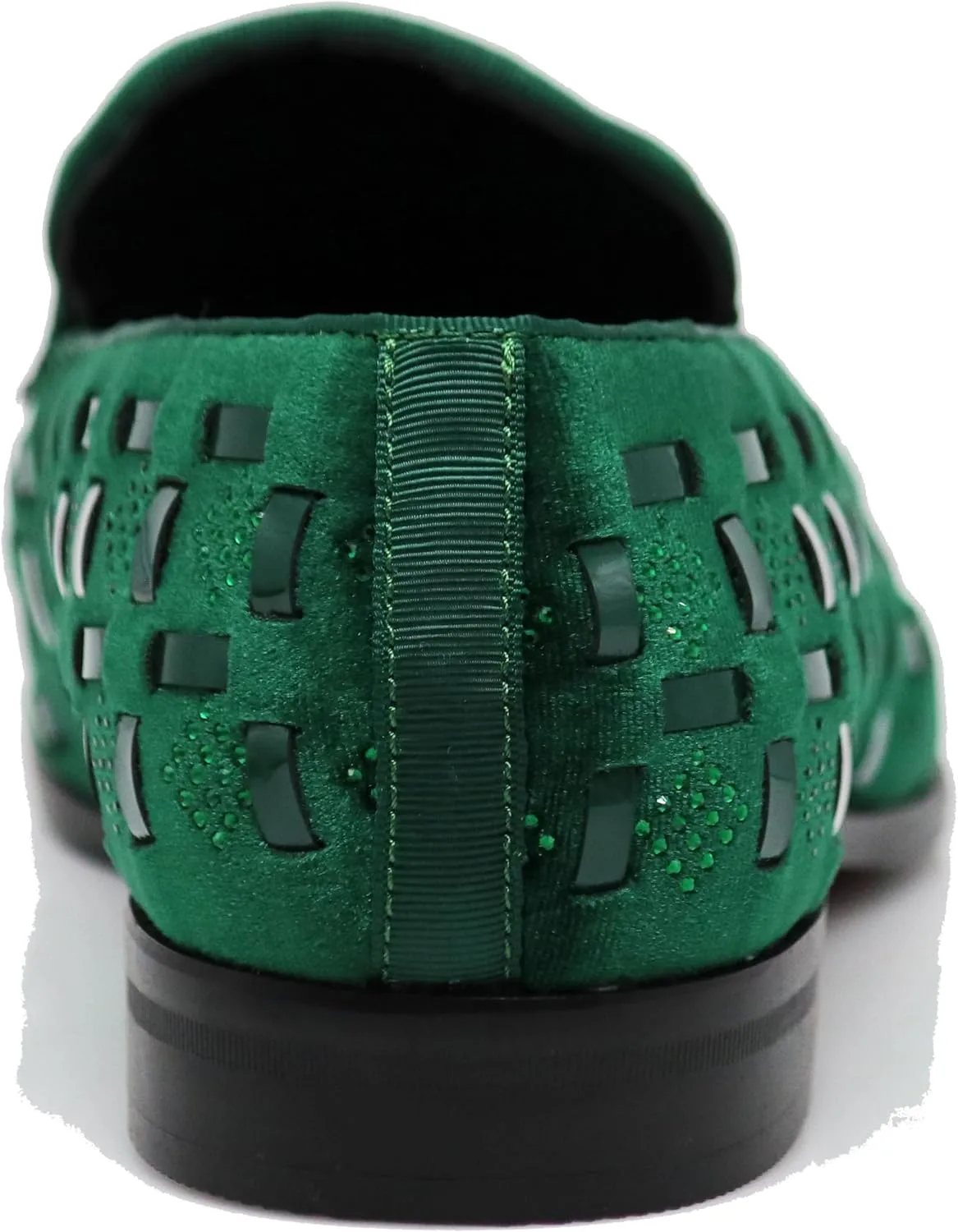 Enzo Romeo UTA Men's Fashion Rhinestone Glitter Buckle Slip On Dress Shoes