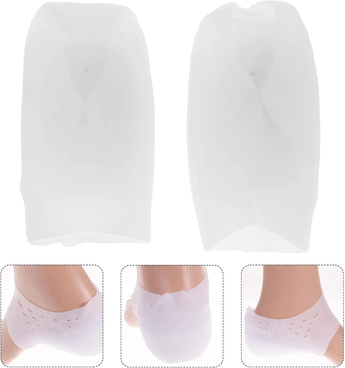 EXCEART Heel Cup Insoles Half Height Increase Insoles Invisible Silicone Shoe Lift Heel Pads 5.5CM Men Women (for Size 40-46)