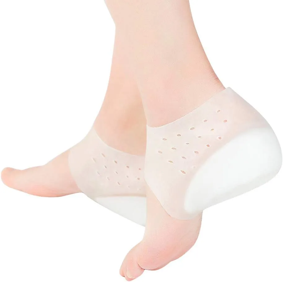 EXCEART Heel Cup Insoles Half Height Increase Insoles Invisible Silicone Shoe Lift Heel Pads 5.5CM Men Women (for Size 40-46)