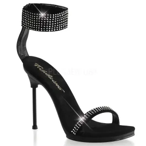 FABULICIOUS CHIC-40 Black Nubuck-Black Ankle Strap Sandals