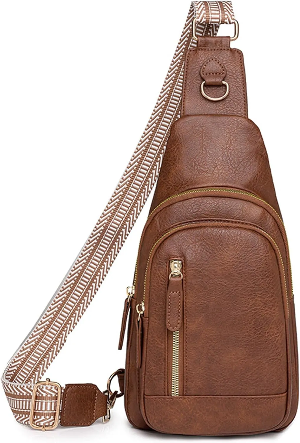 FALAN MULE Crossbody Bags for Women Leather Sling Chest Bag Trendy Fanny Packs for Women