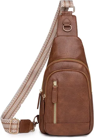 FALAN MULE Crossbody Bags for Women Leather Sling Chest Bag Trendy Fanny Packs for Women