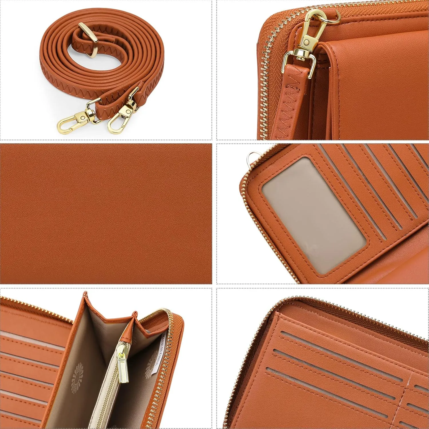 FALAN MULE RFID Womens Wallet Purse Wristlet PU Leather Crossbody Clutch with 2 Straps