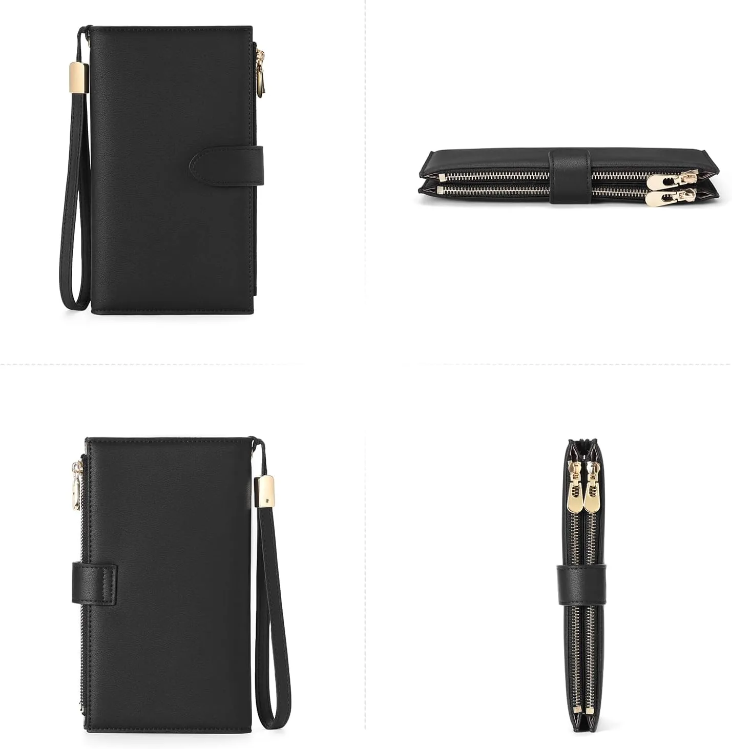 FALAN MULE Wallet Women Multi Card Slim Leather RFID Blocking Credit Card Holder Wallet Purse with Zipper Pocket