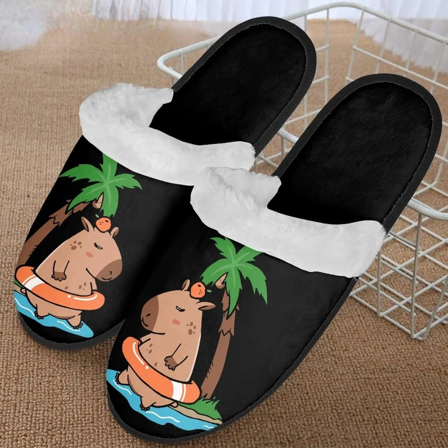 Fall Fuzzy Slippers for Man Anti-Skid Slippers for Women Indoor Fluffy Ultra Soft House Slippers for Autumn Winter
