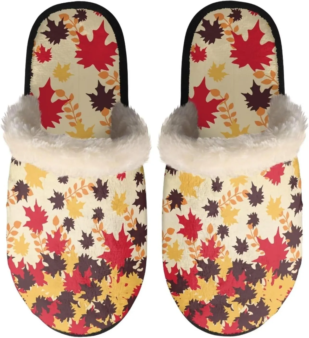 Fall Fuzzy Slippers for Man Anti-Skid Slippers for Women Indoor Fluffy Ultra Soft House Slippers for Autumn Winter
