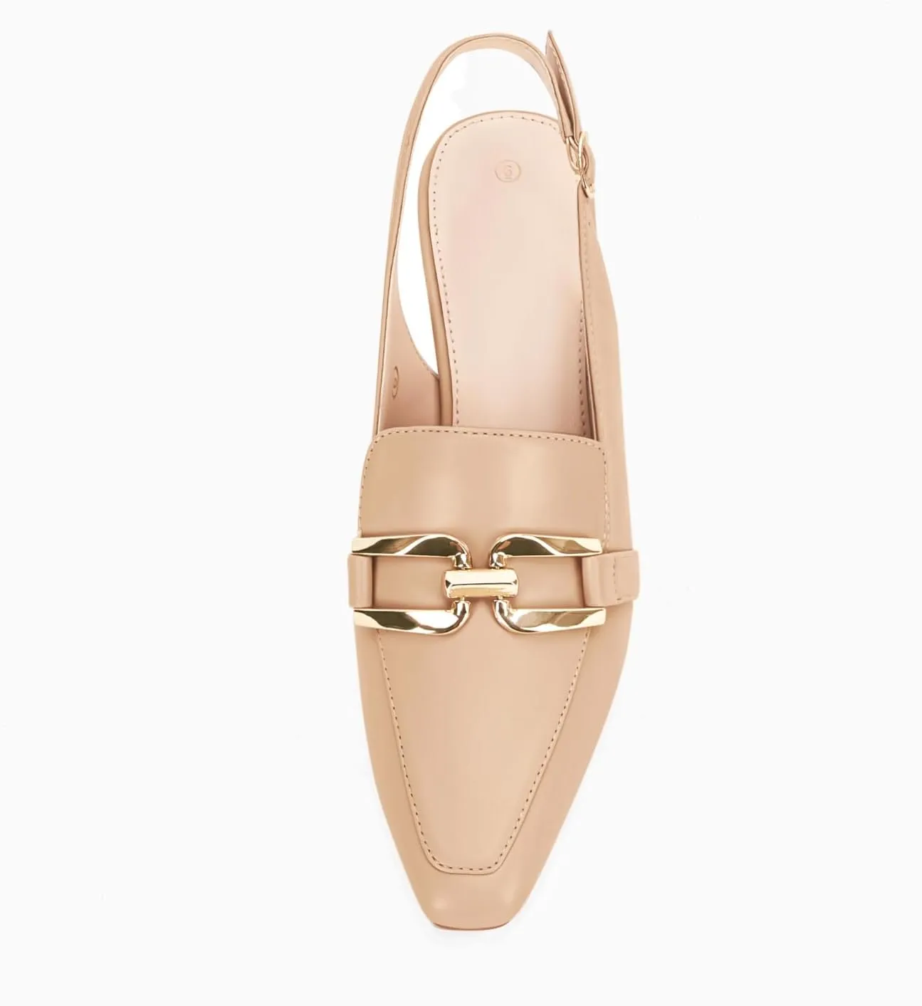 Fashare Womens Kitten Heels Slingback Closed Pointed Toe Dress Shoes Metal Chain Buckle Elegant Pumps