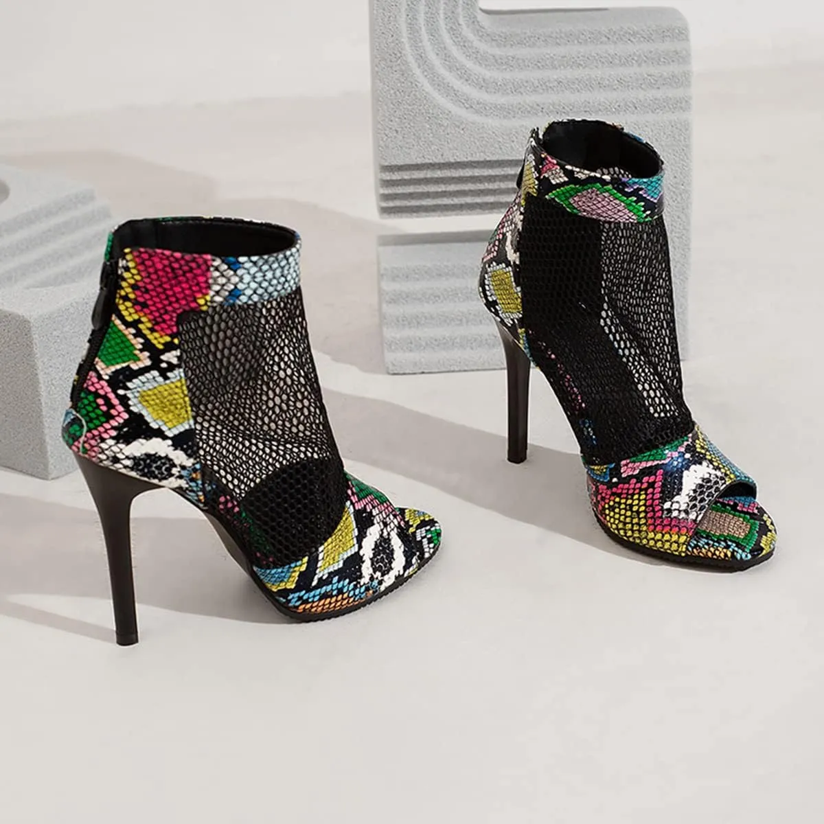 Fashion Peep Toe Mesh Air Summer Booties Women Gladiator Sandal