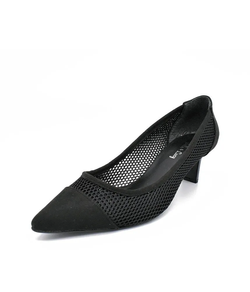Fashionable Black Mesh Heels