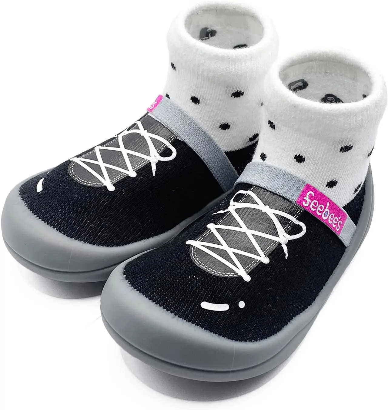 Feebee's Baby Sock Shoes Baby Walking Shoes Infant Non-Slip Lightweight Slippers with Soft Rubber Sole Baby Boys Girls Slip On Sneakers