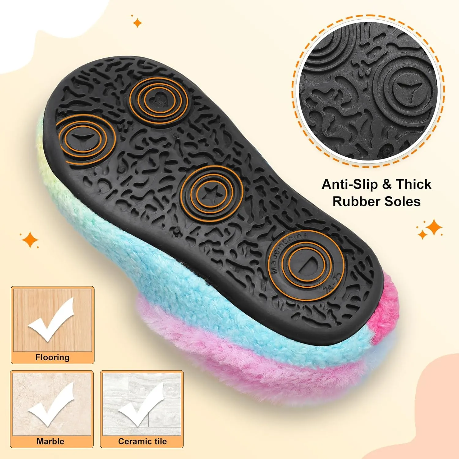 FEETCITY Toddler Slippers - Slip On Shoes for Girls & Boys, Lightweight & Warm Indoor Walking Shoes