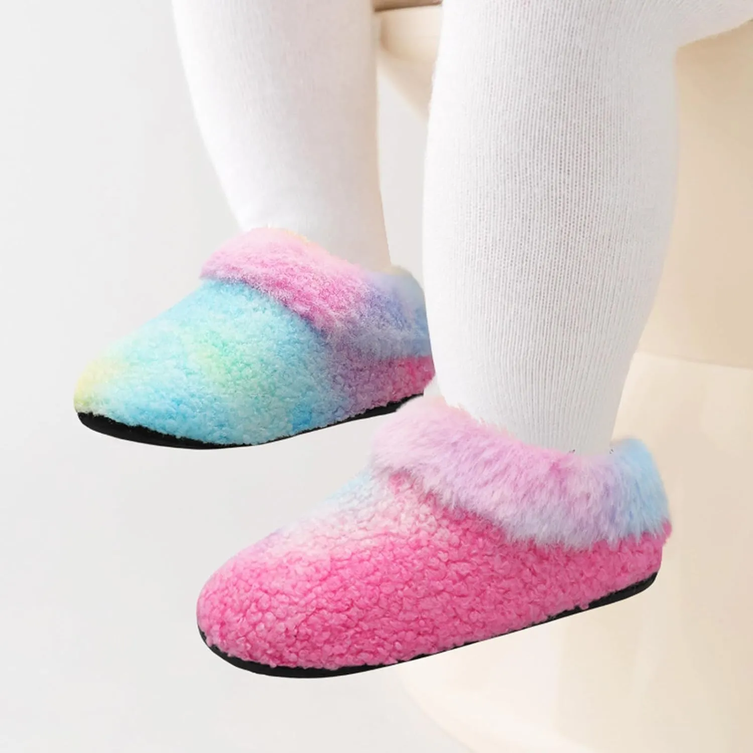 FEETCITY Toddler Slippers - Slip On Shoes for Girls & Boys, Lightweight & Warm Indoor Walking Shoes