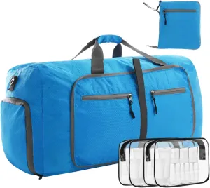 Felipe Varela Duffle Bag with Shoes Compartment and Adjustable Strap,Foldable Travel Duffel Bags for Men Women,Waterproof Duffel Bags