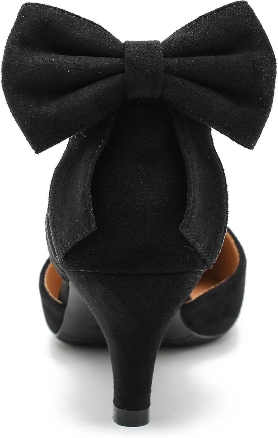fereshte Women's Wedding Evening Party Bow Kitten Heels Pumps Ankle Strap Buckle Dress Shoes