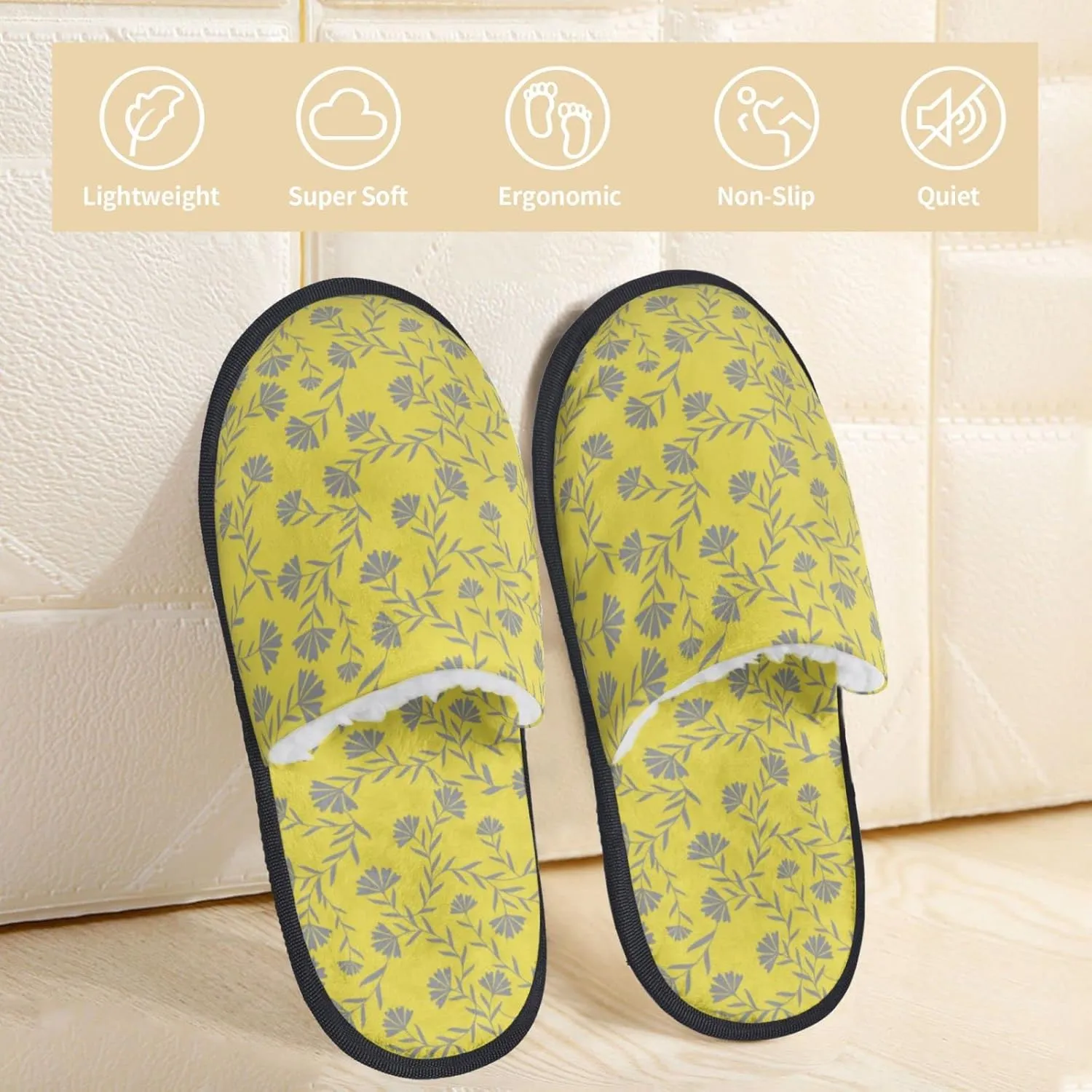 Fern (1) Unisex Slip On House Slippers Closed Toe Indoor Home Slipper For Men Women Comfy Cozy Soft Non-Slip Bedroom Slippers Houseshoes