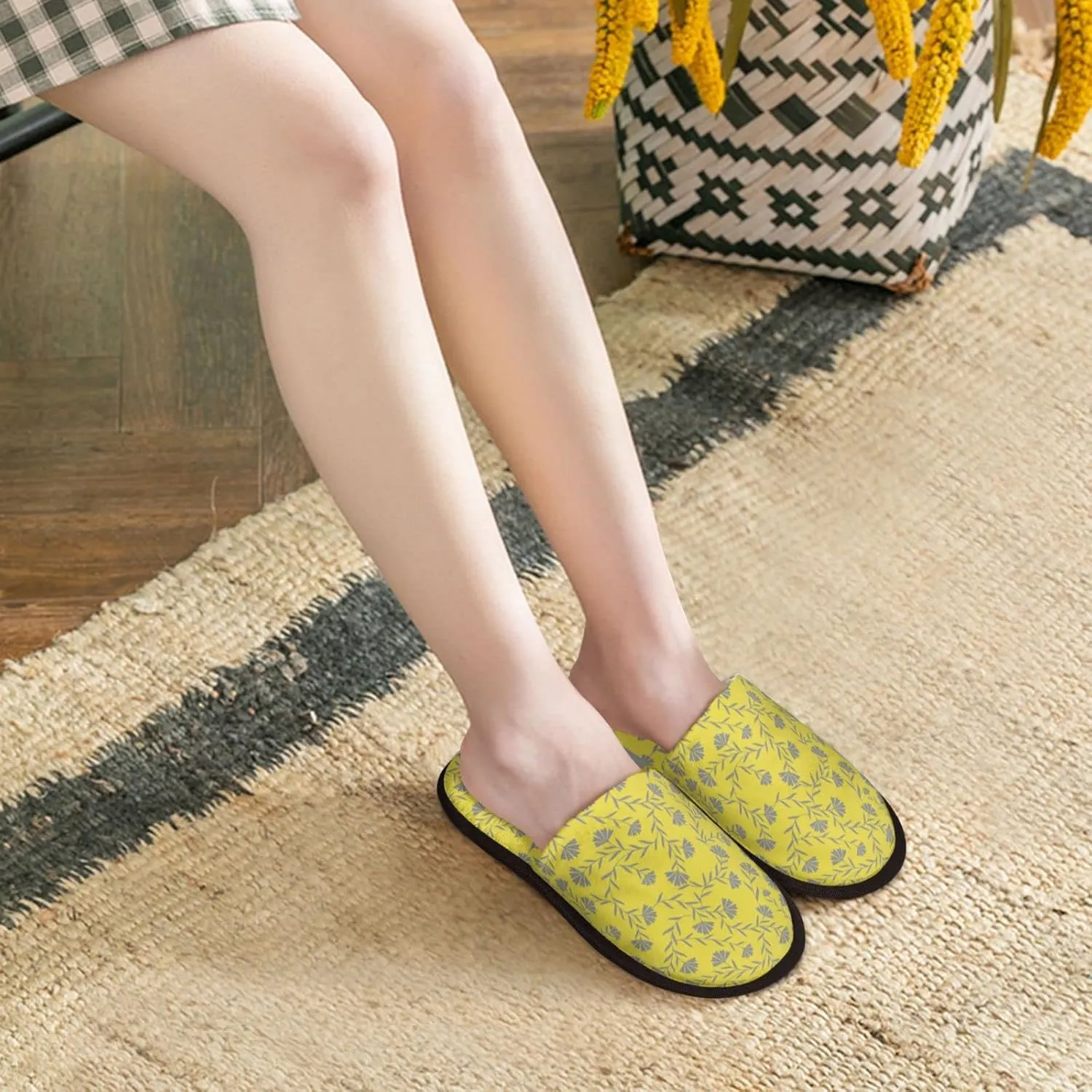 Fern (1) Unisex Slip On House Slippers Closed Toe Indoor Home Slipper For Men Women Comfy Cozy Soft Non-Slip Bedroom Slippers Houseshoes