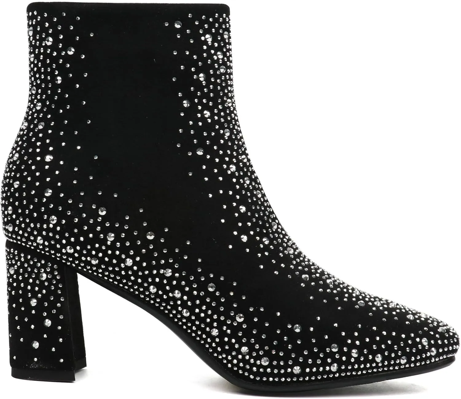 FIFSY Women Sparkly Ankle Boots Sequin Glitter Booties Chunky High Heels