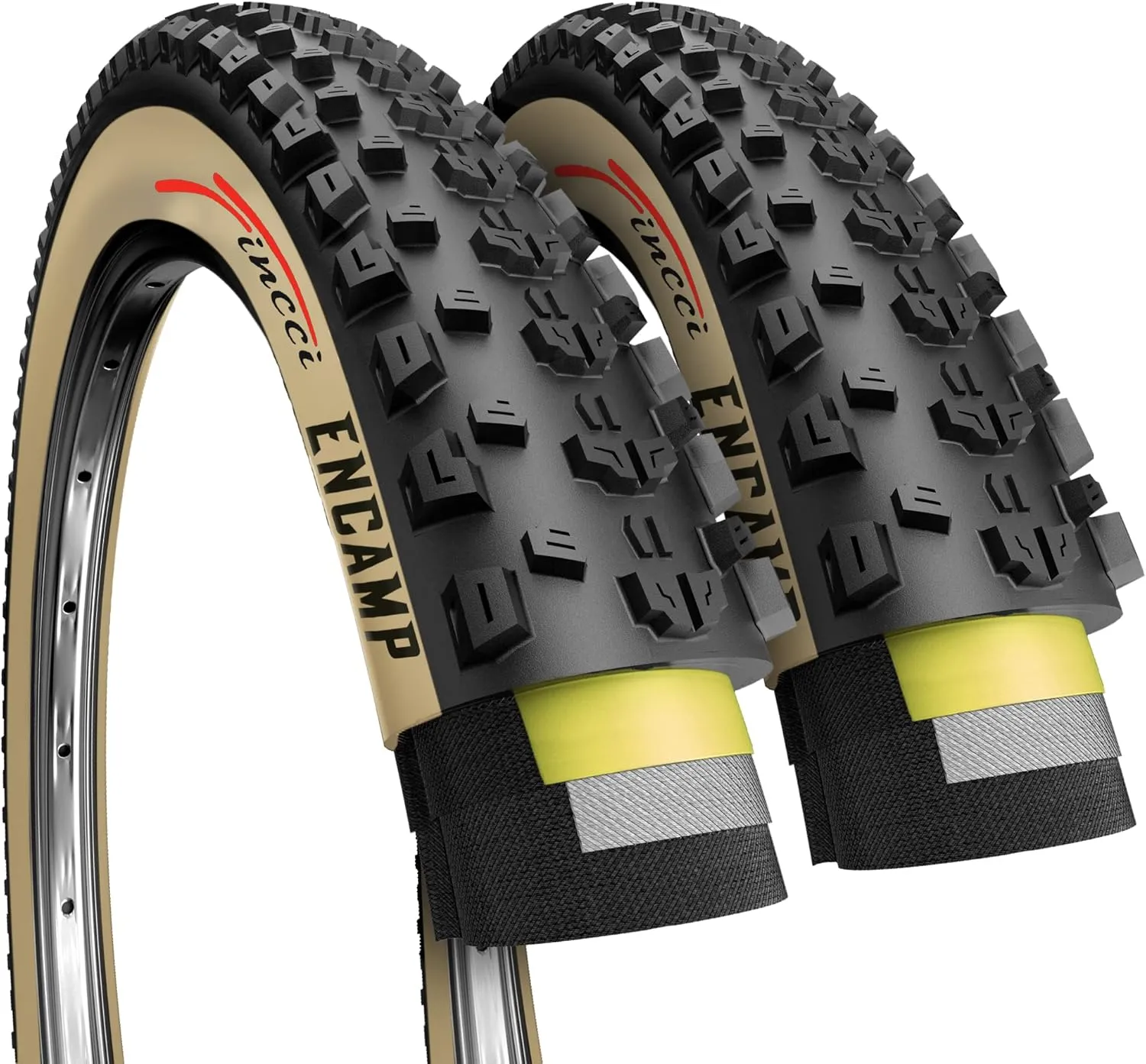 Fincci 27.5 x 2.25 Inch Mountain Bike Tire Foldable 57-584 60 TPI with Nylon Protection for All Mountain Enduro MTB Hybrid Bike Bicycle