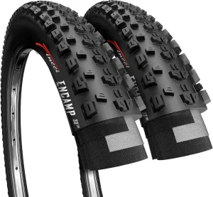 Fincci Encamp Pair of Foldable 26 x 2.25 Mountain Bike Tire 57-559 for Road MTB Offroad Bicycle - 26x2.25 Inch Bike Tires 2 Pack
