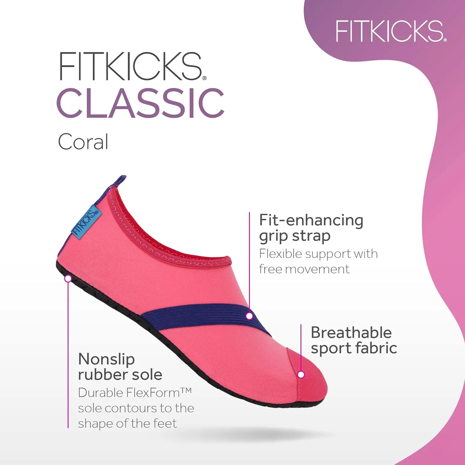 FITKICKS Original Women's Foldable Active Lifestyle Minimalist Footwear Barefoot Yoga Sporty Water Shoes