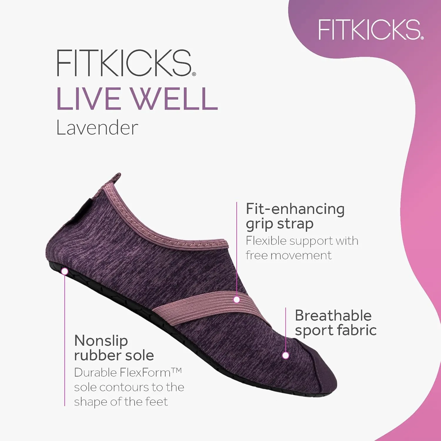 FITKICKS Original Women's Foldable Active Lifestyle Minimalist Footwear Barefoot Yoga Sporty Water Shoes