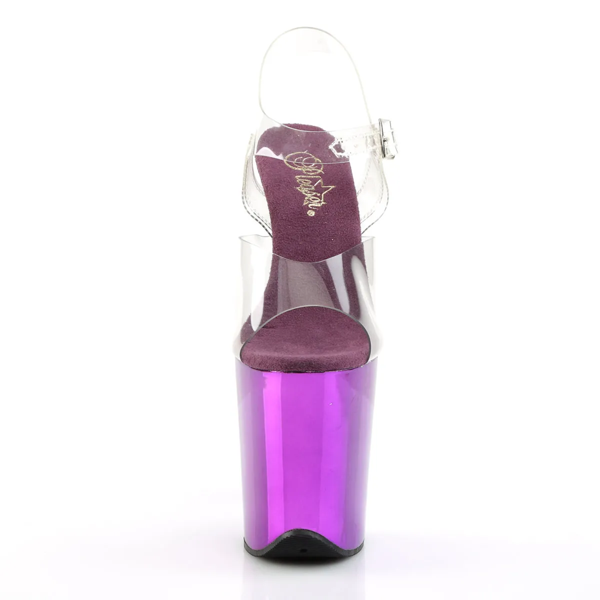 Flamingo-808 Purple Chrome Platform Heels