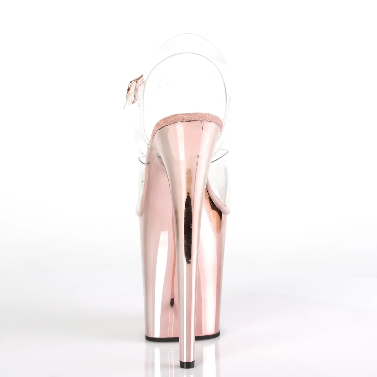 Flamingo-808 Rose Gold Chrome Platform Heels