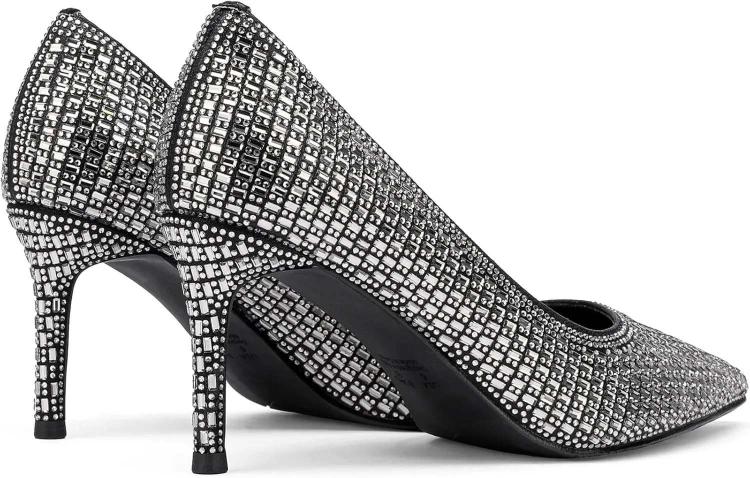 Floral High Heels for Women Stiletto Pointed Toe Pumps Closed Toe Dressy Comfortable Sexy Elegantes Faux Suede Wedding Slip On Formal Prom Sparkly 3 Inch Shoes