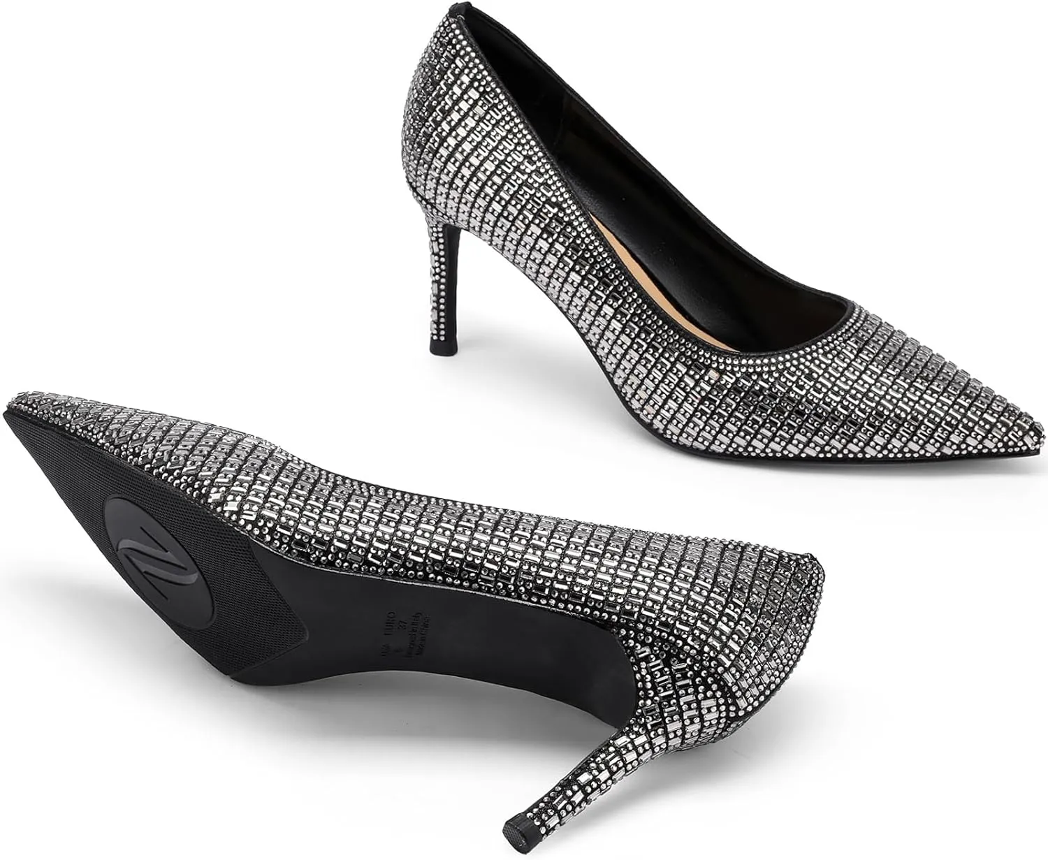 Floral High Heels for Women Stiletto Pointed Toe Pumps Closed Toe Dressy Comfortable Sexy Elegantes Faux Suede Wedding Slip On Formal Prom Sparkly 3 Inch Shoes