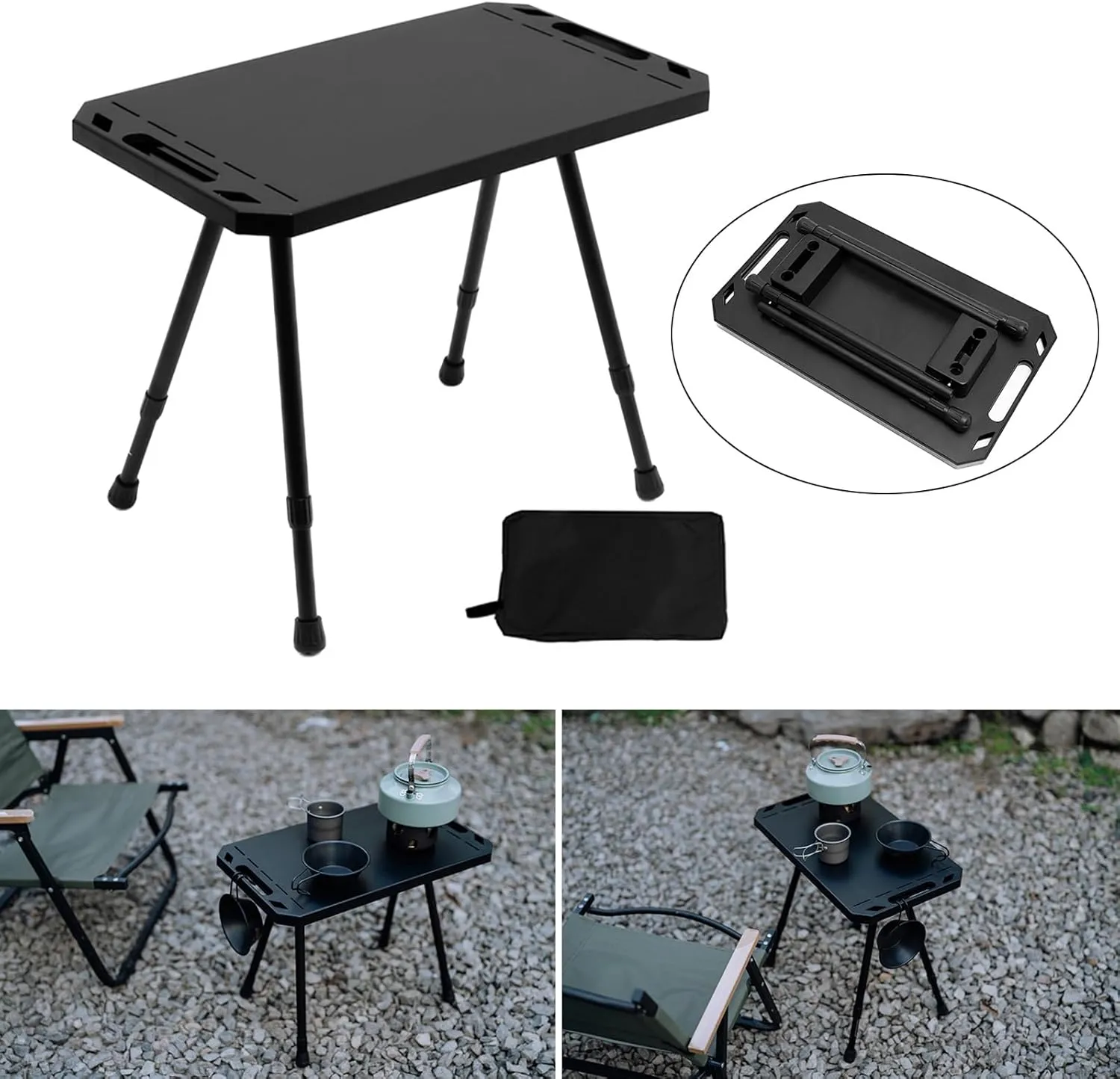 Foldable Camping Tables Aluminum Alloy Lightweight Folding Table Compact Desk for Fishing BBQ