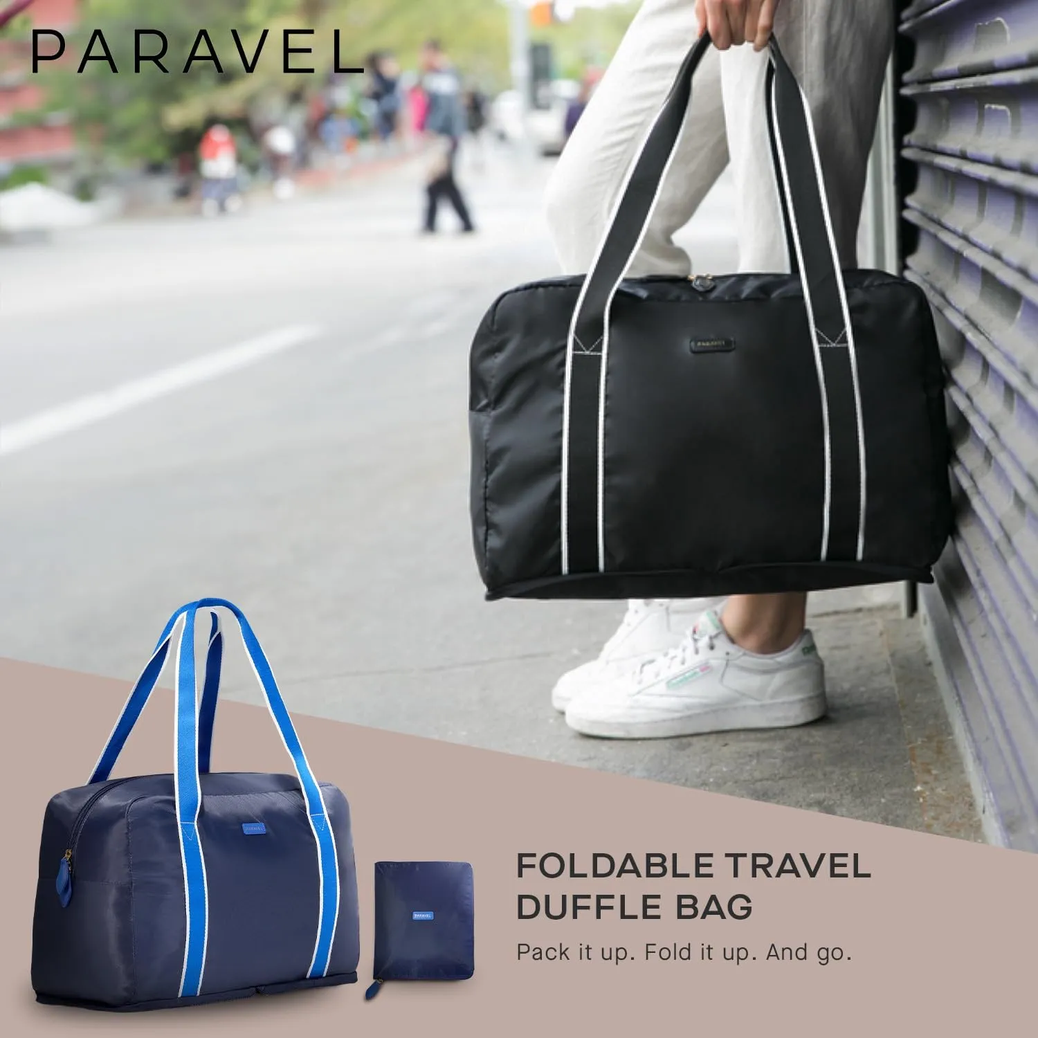 Foldable Duffle Bag for Travel | Lightweight, Water-Resistant, Multifunctional Carry On Bag | Sustainable and Durable Nylon
