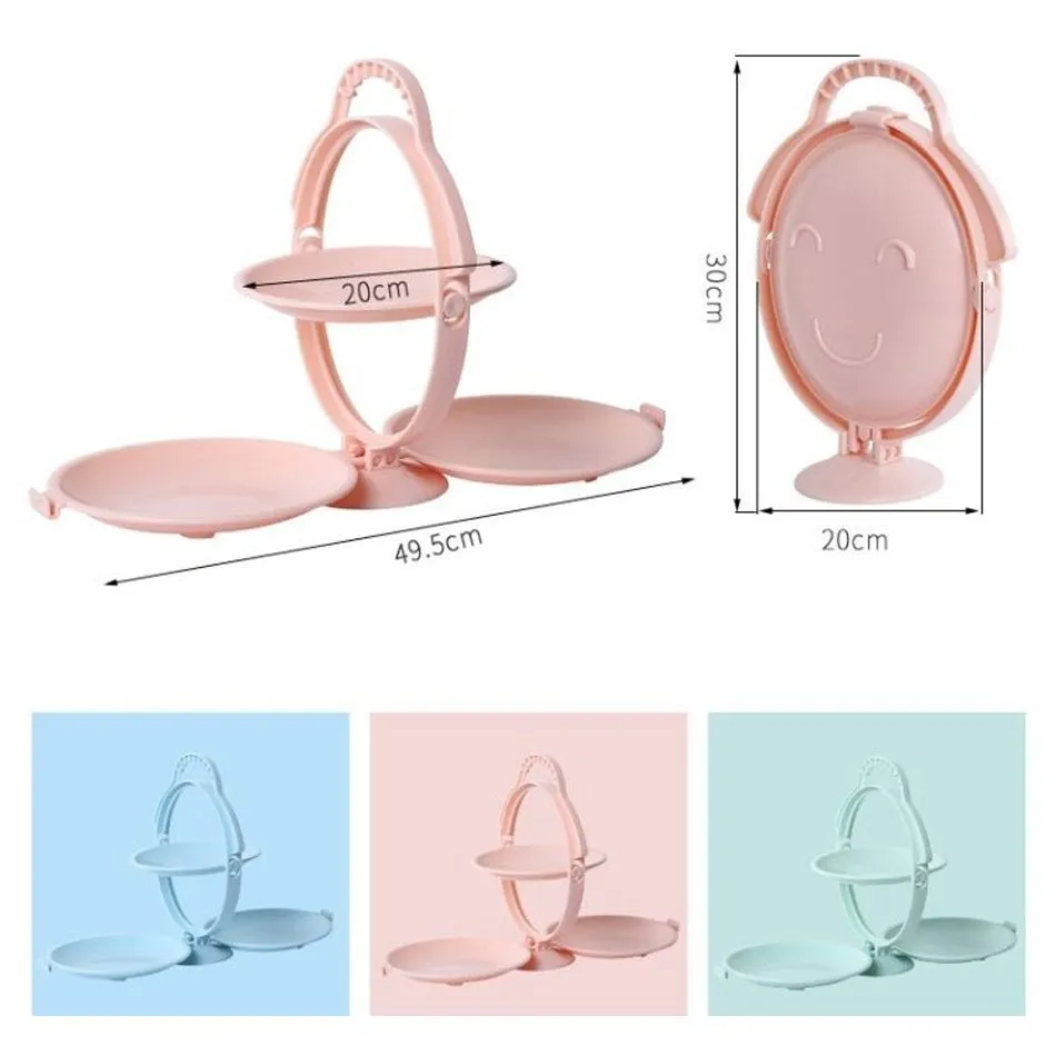 Foldable Fruit Plate - Creative Fruit Tray Dessert Display Rack Folding