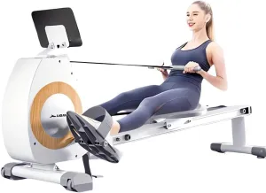 Foldable Silent Rowing Machine for Home – Adjustable Magnetic Resistance Rower, 16-Level Digital Monitor, Compact Indoor Fitness Equipment for Full-Body Workout, Supports 300 lbs