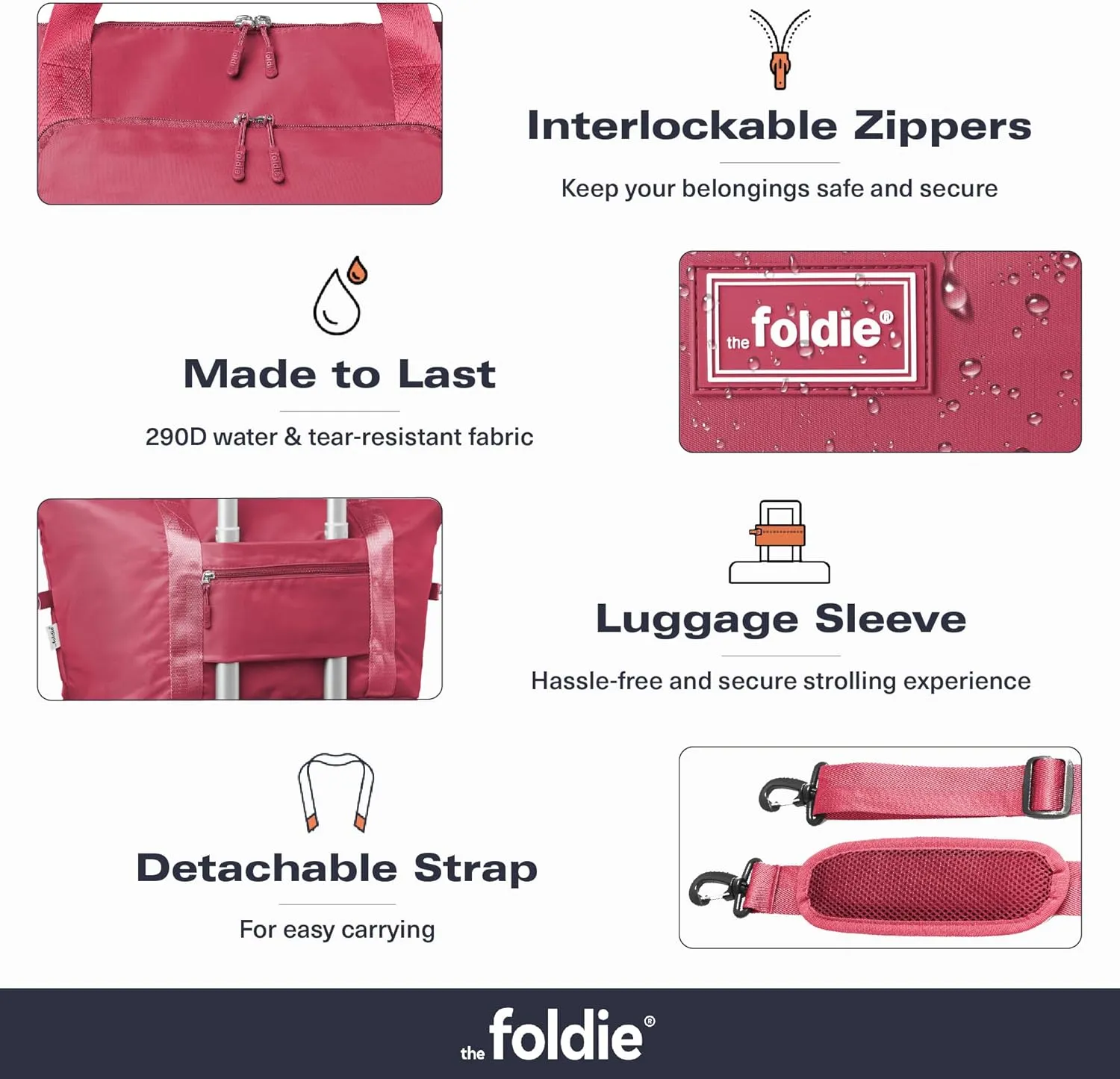 Foldable Travel Tote Bag for Women - 40L Weekender Bag with Multiple Pockets - Carry On Personal Item Travel Bag