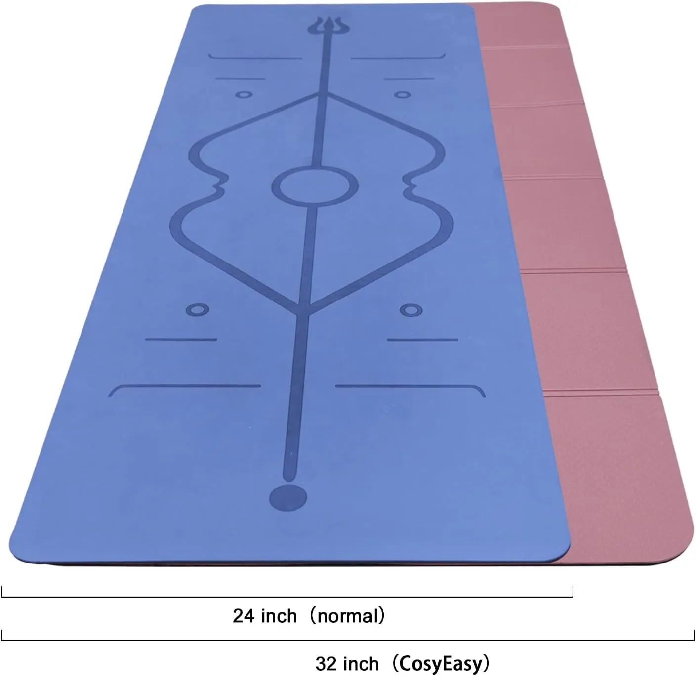 Foldable Yoga Mat 72" L x 32" W x 0.32 Inch Extra Thicked and Wided, Folding Yoga Mat for Travel with Canvas Carrying Bag, Non-Slip TPE Exercise Pilates Mat