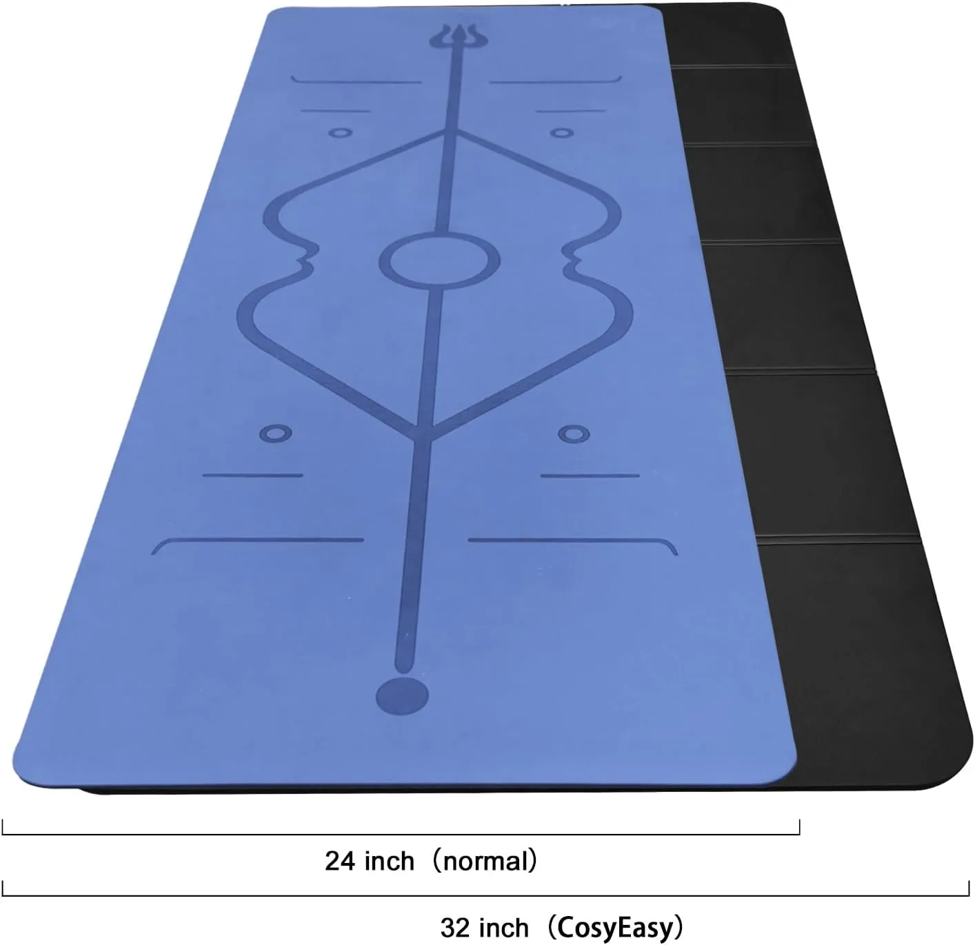 Foldable Yoga Mat 72" L x 32" W x 0.32 Inch Extra Thicked and Wided, Folding Yoga Mat for Travel with Canvas Carrying Bag, Non-Slip TPE Exercise Pilates Mat