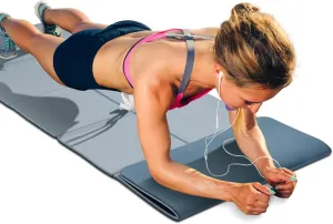 Foldable Yoga Mat for Travel(1/4" & 1/2" Thick) - Non-slip, Eco-friendly, Lightweight Folding Exercise Mat, Portable for Home Gym and Outdoor Pilates