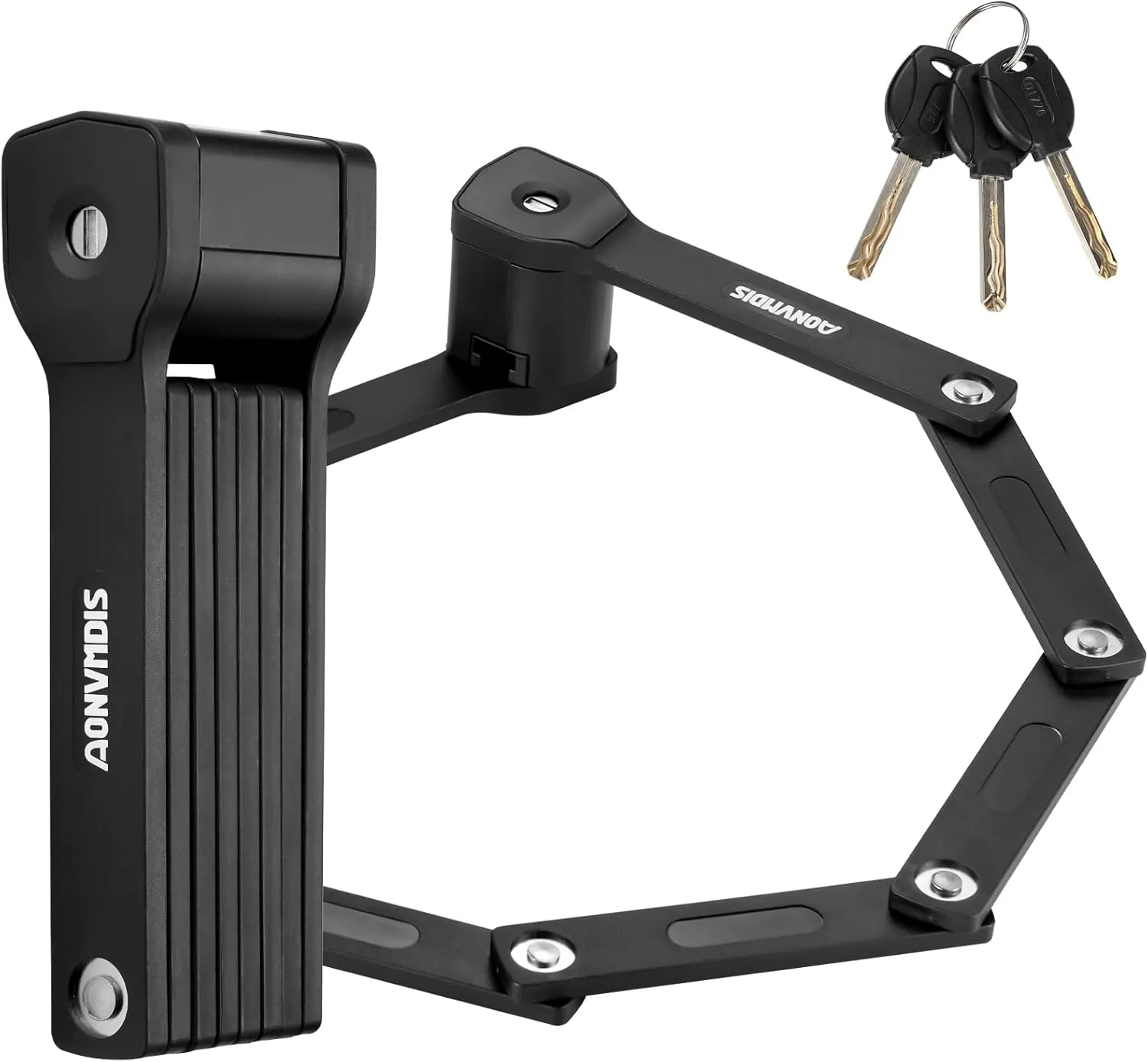 Folding Bike Lock Bicycle Scooter Folding Locks with 3Keys Heavy Duty Bike Lock with Easy Mounting Bracket Alloy Steel Foldable Lock