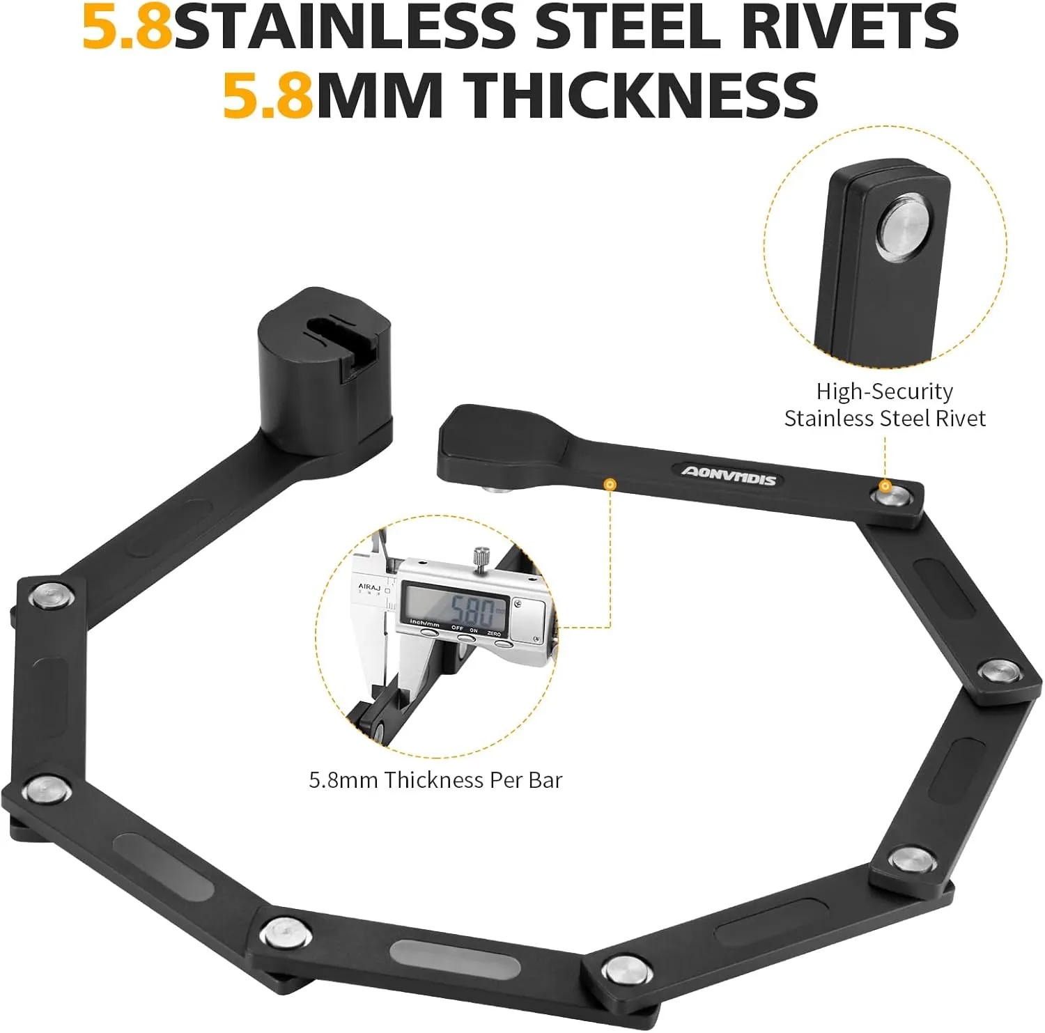 Folding Bike Lock Bicycle Scooter Folding Locks with 3Keys Heavy Duty Bike Lock with Easy Mounting Bracket Alloy Steel Foldable Lock