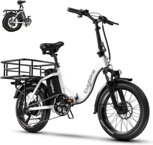 Folding Electric Bike for Adults with Peak 1000W Motor, 48V 20AH Battery up to 30MPH 80 Miles, 20" Fat Tire All Terrain Ebike, Front Suspension 7-Speed Commuter E Bike, Step-Thru, UL Certified