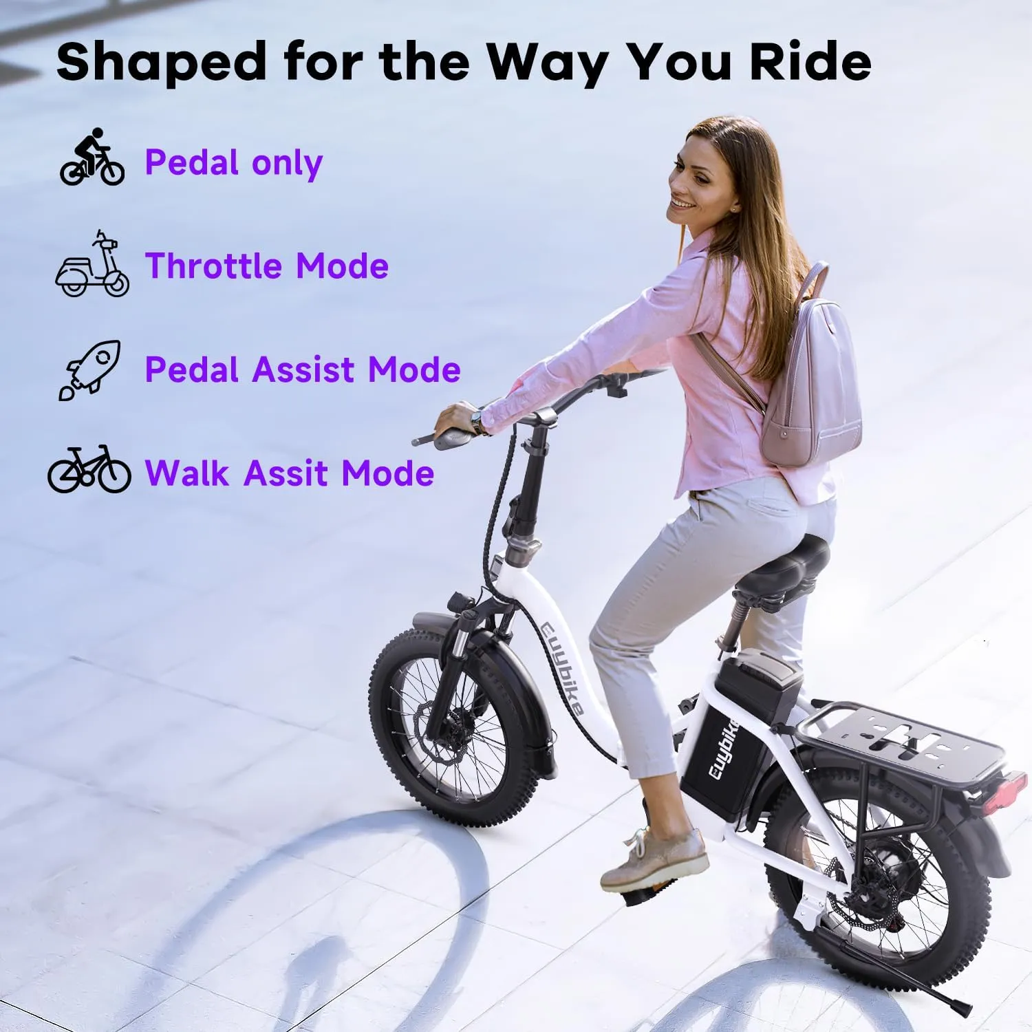 Folding Electric Bike for Adults with Peak 1000W Motor, 48V 20AH Battery up to 30MPH 80 Miles, 20" Fat Tire All Terrain Ebike, Front Suspension 7-Speed Commuter E Bike, Step-Thru, UL Certified