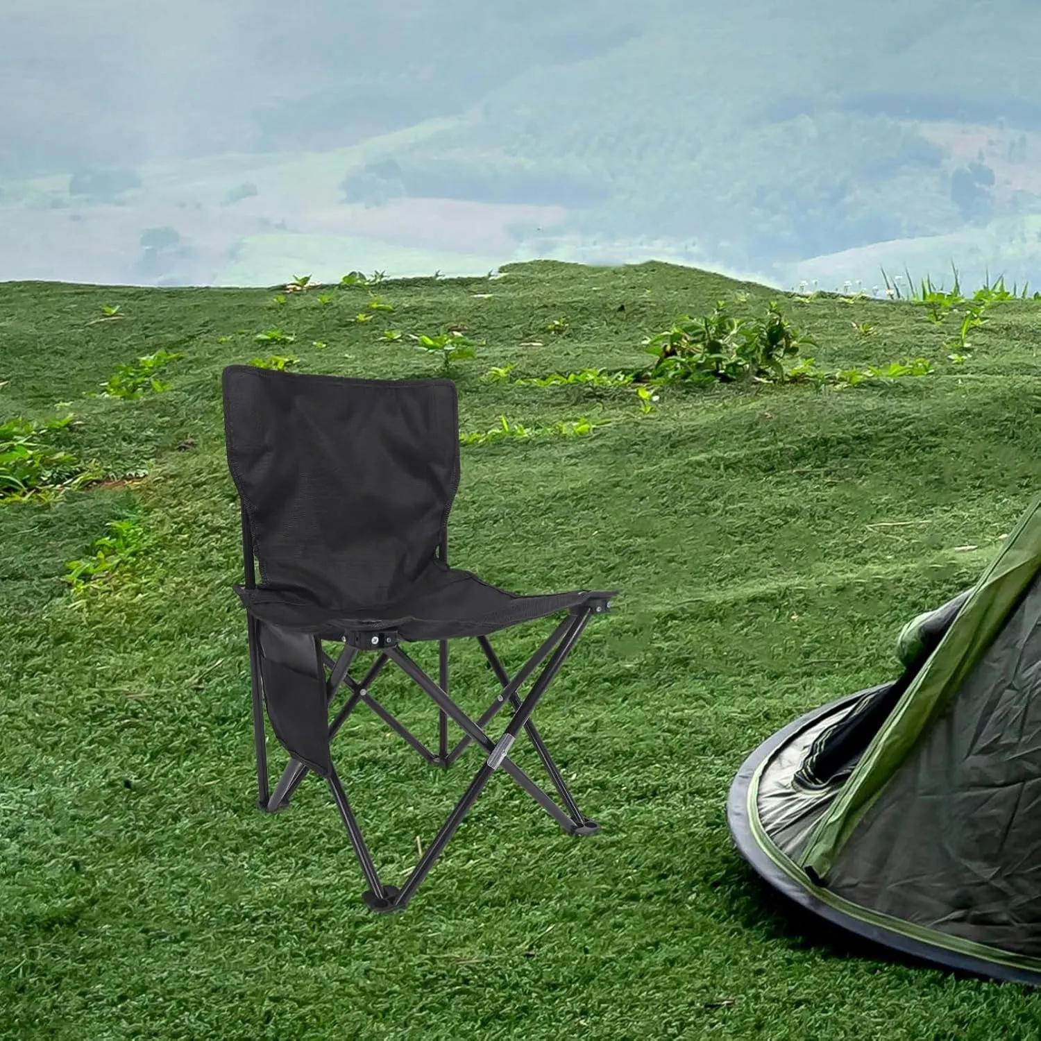 Folding Fishing Chair Lightweight Portable Camping Chair for Outdoor Use Compact Design for Fishing Hiking and Relaxing Nature